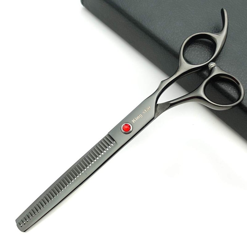 Kingstar 7.0in Professional Pet Grooming Scissors Set,Straight & Thinning & Curved Scissors 3pcs Set with Comb for Dog Grooming,A419 (Black-Grey) - Image 5